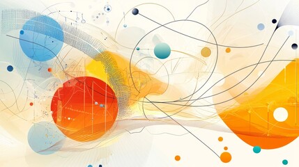 Abstract visualization of problem-solving, overlapping shapes, dynamic lines, bright colors, concept-focused.