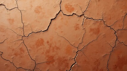 Ancient Clay Pot Texture, Sunbaked Terracotta with Cracks and Sand