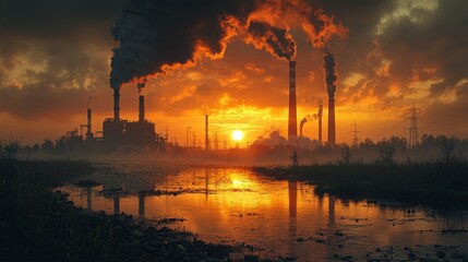 An image depicting pollution and environmental damage caused by warfare, emphasizing the need for environmental peace.
