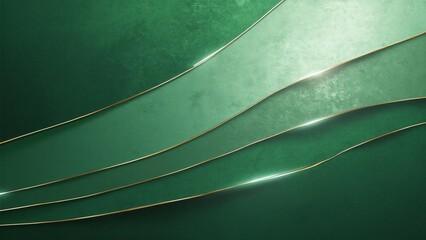 Green Emerald Abstract Background, Shiny Silver Texture with Gold Accents