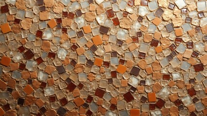 Intricate Mosaic Tile Surface, Detailed Texture of Glass, Stone, and Ceramic