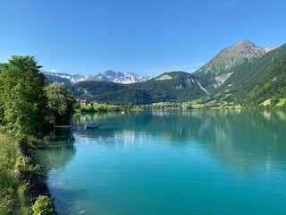 Lake Lungern or Natural reservoir Lungerersee - Canton of Obwald, Switzerland (Naturstausee Lungernsee oder Lungerensee - Kanton Obwald, Schweiz)