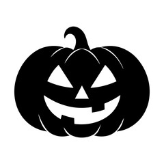 Pumpkin face black and white icon 