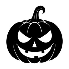 Pumpkin face black and white icon 