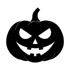 Pumpkin face black and white icon 