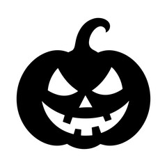 Pumpkin face black and white icon 