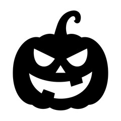 Pumpkin face black and white icon 