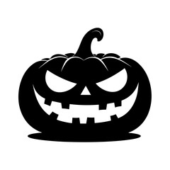 Pumpkin face black and white icon 