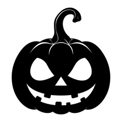 Pumpkin face black and white icon 