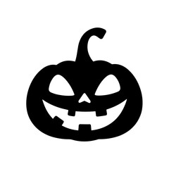 Pumpkin face black and white icon 