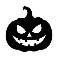 Pumpkin face black and white icon 