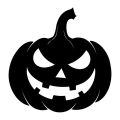 Pumpkin face black and white icon 