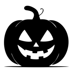 Pumpkin face black and white icon 
