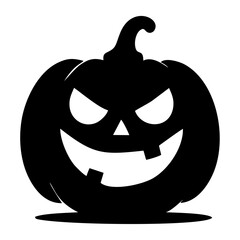 Pumpkin face black and white icon 
