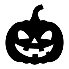 Pumpkin face black and white icon 