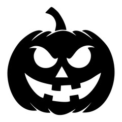 Pumpkin face black and white icon 