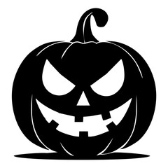 Pumpkin face black and white icon 