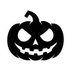 Pumpkin face black and white icon 