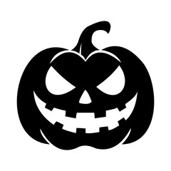 Pumpkin face black and white icon 