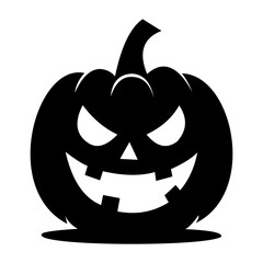 Pumpkin face black and white icon 