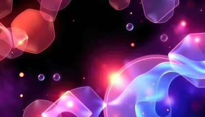 Background png featuring dynamic 3D shapes, semi-transparent overlays, and glowing effects