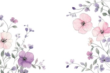 A flowery background with pink and purple flowers