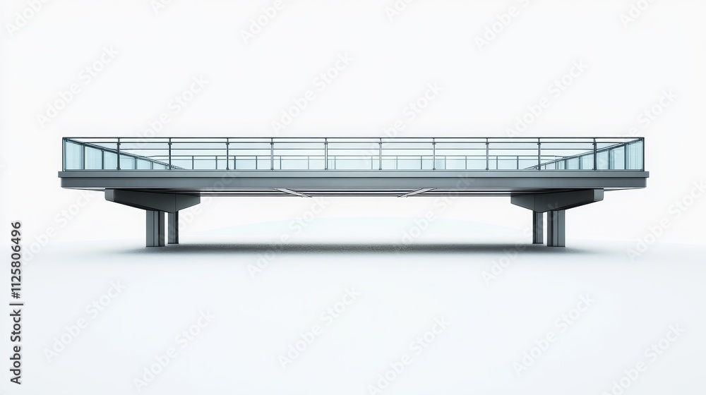 Aufkleber modern bridge design with clean lines and glass railings in a minimalist style showcasing architectu