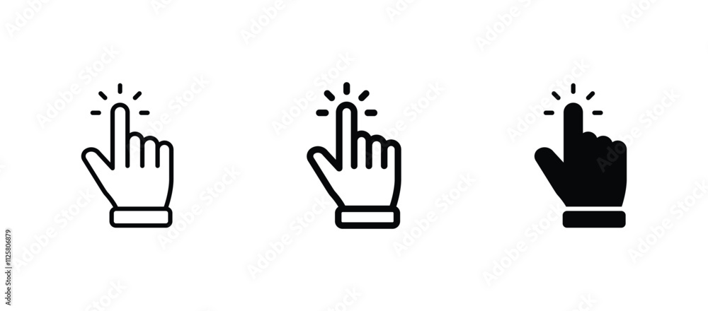 Poster hand pointer icons. pointer click icon vector