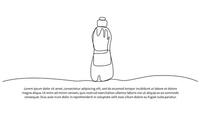 Continuous one line design of laundry detergent. Minimalist style vector illustration on white background.