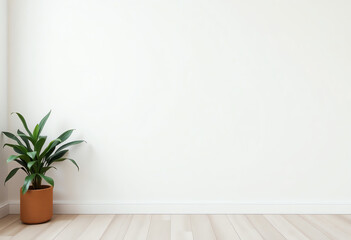 Fototapeta premium Minimalist Interior Design with Potted Plant