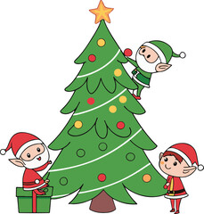 Christmas tree Silhouette Icon vector graphic designator Artwork