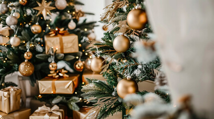 Close up of decorative christmas tree