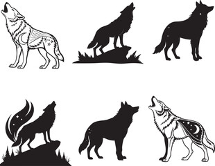 Wolf Silhouette Icon vector graphic designator Artwork
