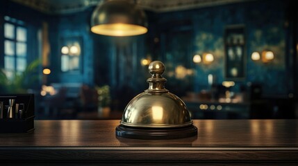 Hotel reception with bell