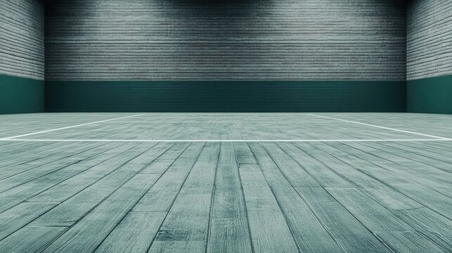 Modern Indoor Sports Court with Wood Flooring and Wall Texture