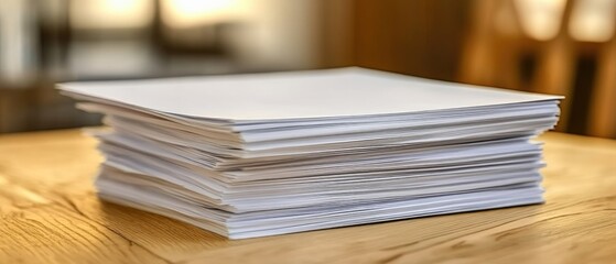 stack of papers on wooden table