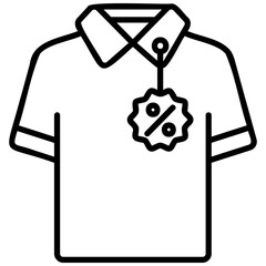 T-shirt Discount Icon in Line Style