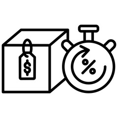 Obraz premium Limited Discount Icon in Line Style