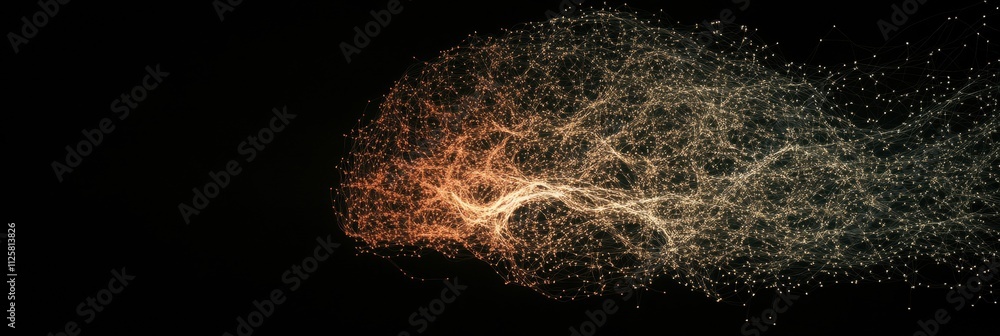 Poster A glowing brain made of neural pathways stands out against a dark background, with plenty of space for text. Generative AI