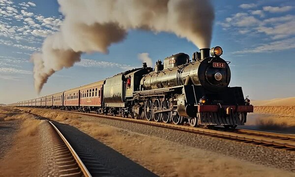 steam train in the countryside