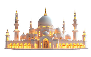 Fototapeta premium Elegant Mosque Structure on Transparent Background