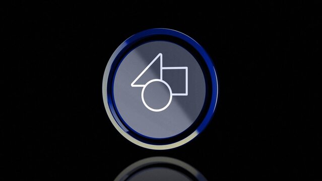 3D Rotating Circle Icon with Materials