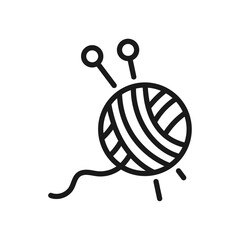 Knit line icon. Yarn spools.