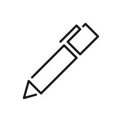 Ballpoint Pen Line Icon. White background.