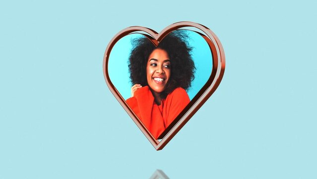 3D Rotating Heart Icon with Materials