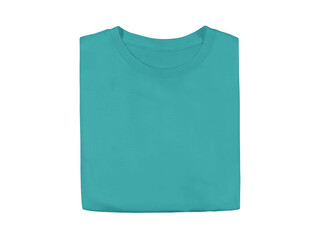 Scrub Green colour blank fashion folded tee front mockup template