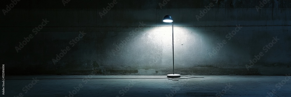 Leinwandbilder a solitary light illuminates an empty, dark room, creating a sense of abandonment and providing blan