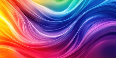Fototapeta premium A vibrant, flowing abstract design featuring a spectrum of colors in smooth waves.