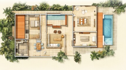 Culturally inspired real estate layouts blending traditional aesthetics with modern functionality.