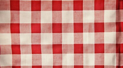 A classic gingham check pattern in red and white, with small squares forming a cozy, rustic design.